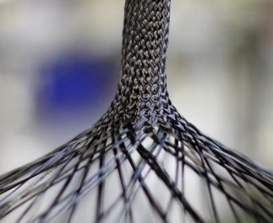 Detalle de manga tubular trenzada de fibra